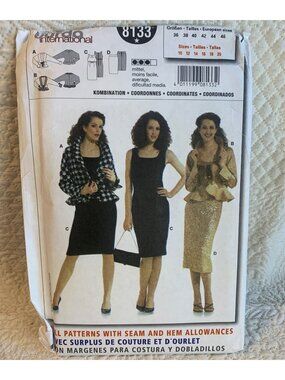 Burda Misses Dress Skirt Jacket Sewing Pattern Size 10 12 14 16 18 20 8133 Uncut